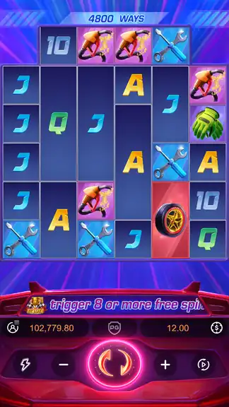Speed Winner session spin 389, balance 102,779.80 credits