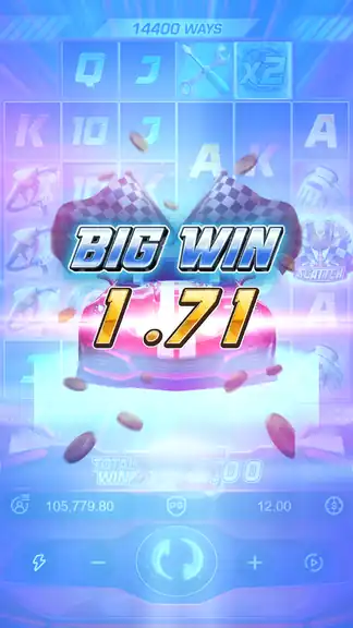 Speed Winner session spin 1184, balance 105,779.80 credits