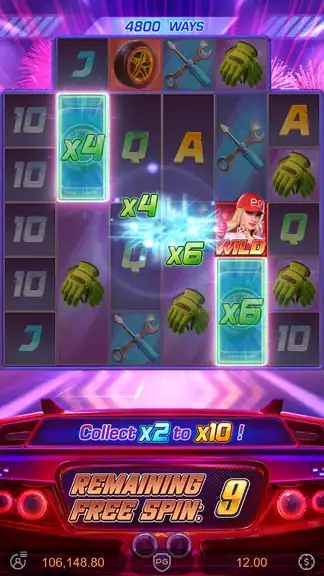 Speed Winner Free Spins round active - REMAINING FREE SPIN counter visible with multiplier tiles on reels